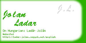 jolan ladar business card